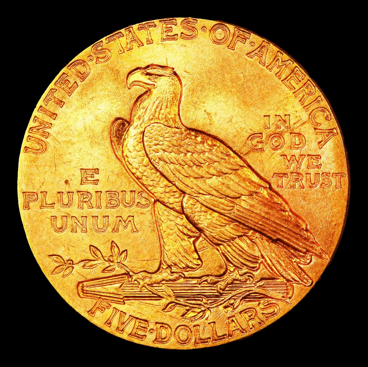 1913-s Gold Indian Half Eagle $5 Select+ Unc USCG