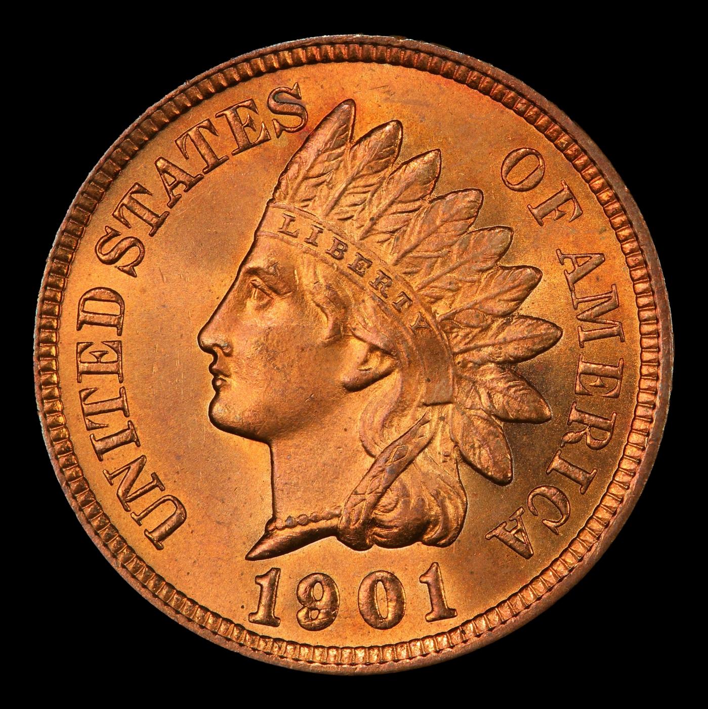 1901 Indian Cent Near Top Pop! 1c ms66+ rd SEGS