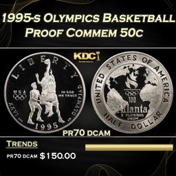 1995-s Olympics Basketball Proof Modern Commem Half Dollar 50c pr70 dcam SEGS