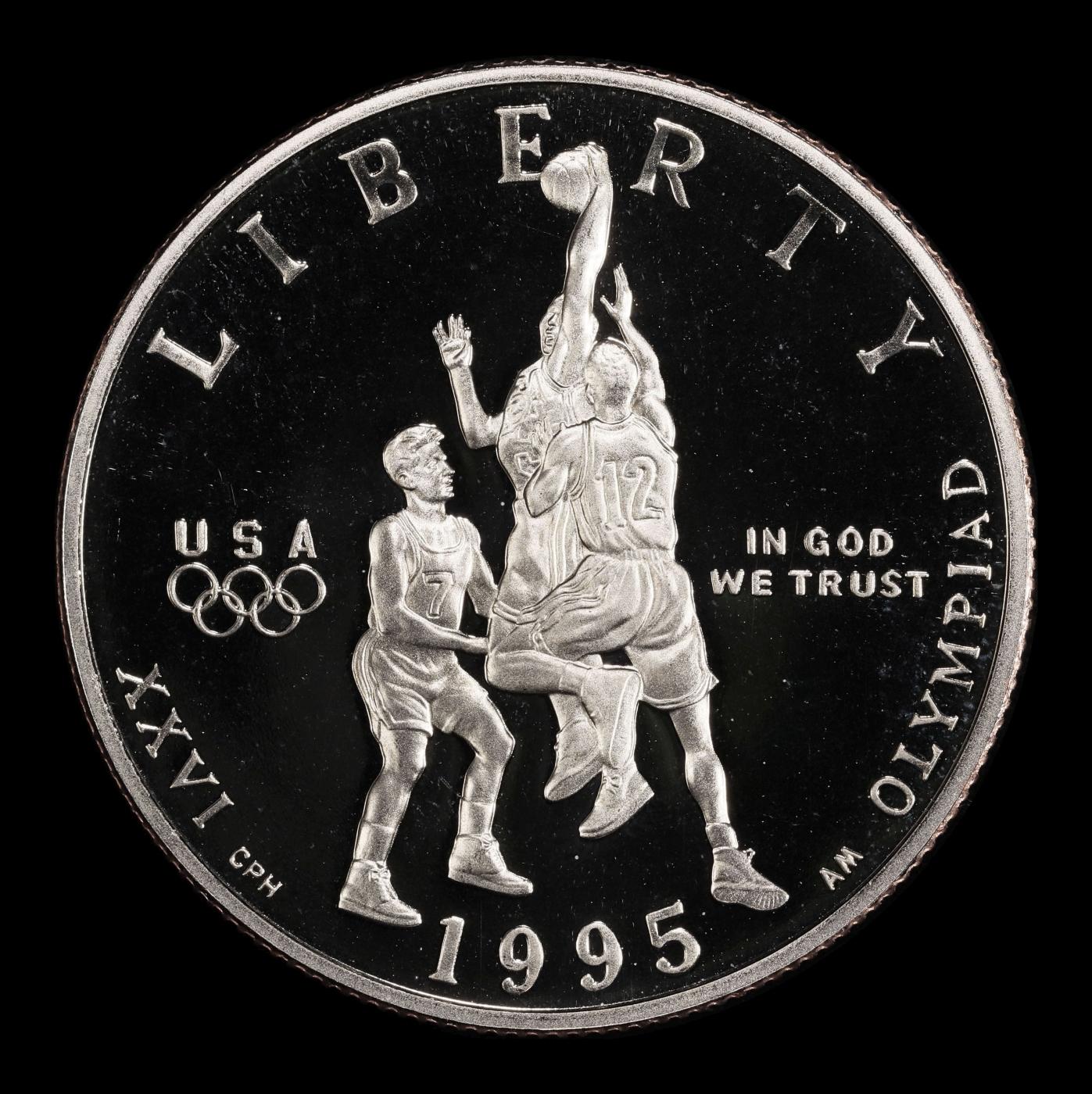 1995-s Olympics Basketball Proof Modern Commem Half Dollar 50c pr70 dcam SEGS