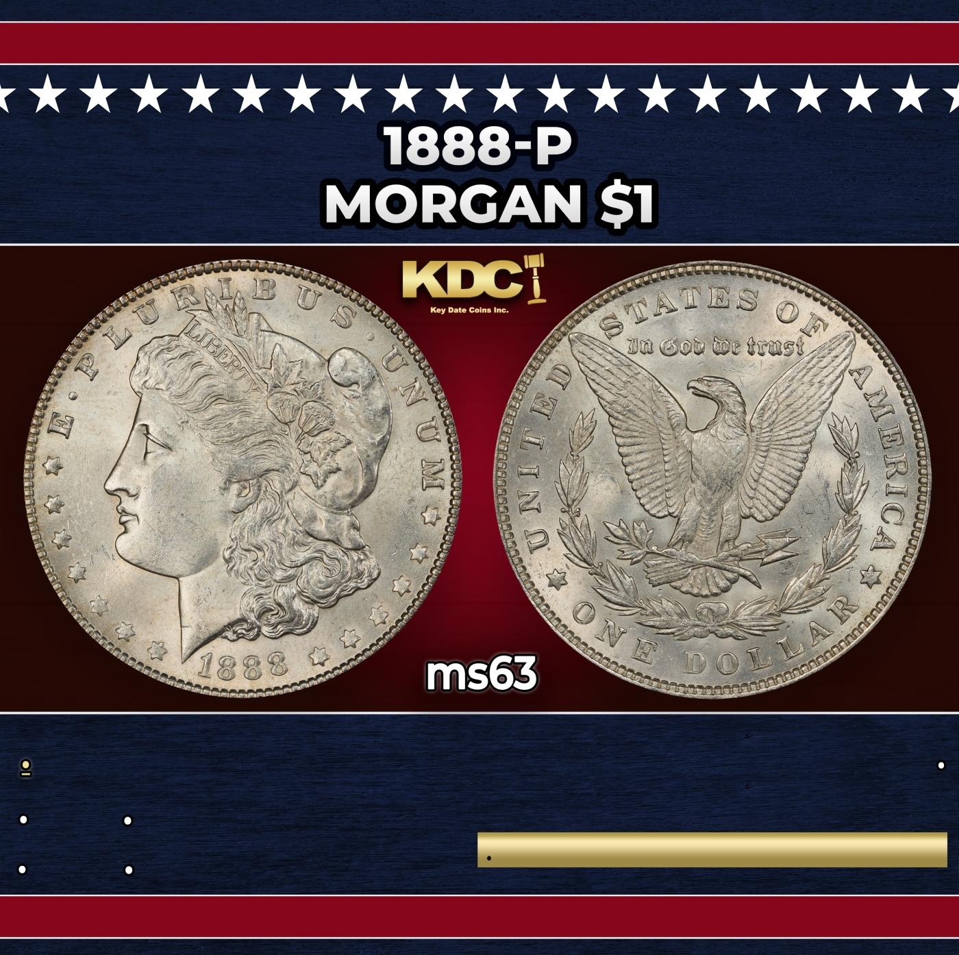 1888-p Morgan Dollar $1 Grades Select Unc