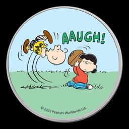 Lucy Pulling Football Colorized Style - 1 oz Silver Round Round