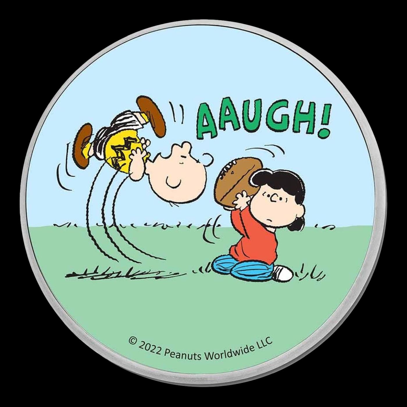 Lucy Pulling Football Colorized Style - 1 oz Silver Round Round