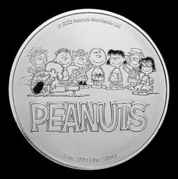 Lucy Pulling Football Colorized Style - 1 oz Silver Round Round