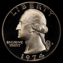 1974-s Proof Washington Quarter 25c pr70 dcam SEGS