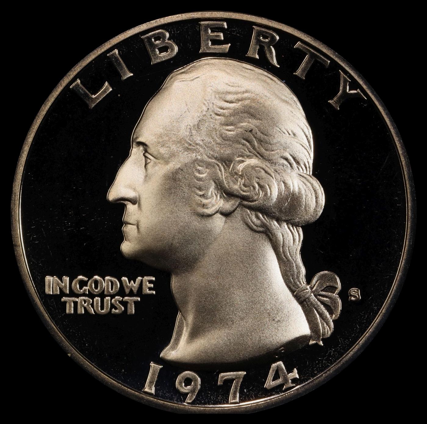 1974-s Proof Washington Quarter 25c pr70 dcam SEGS