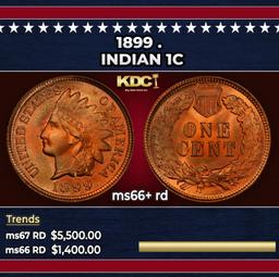 1899 Indian Cent . 1c ms66+ rd SEGS