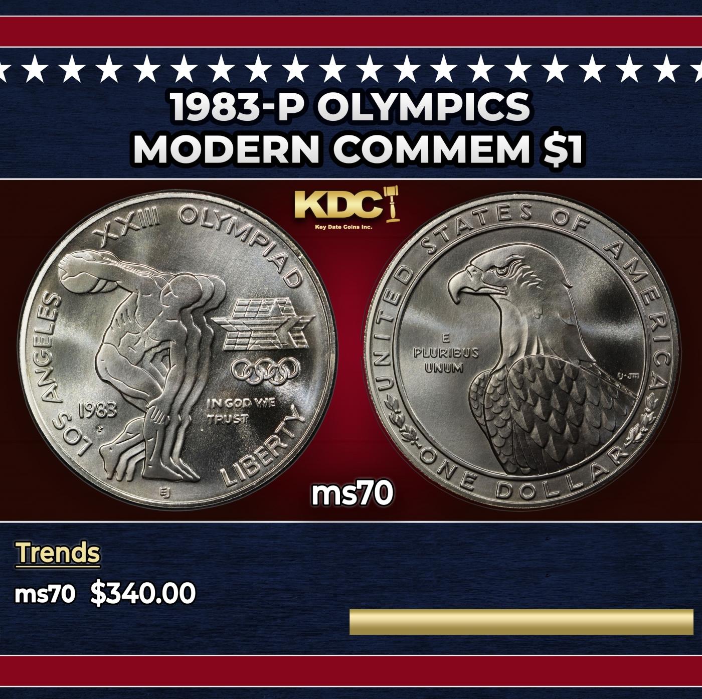 1983-p Olympics Modern Commem Dollar $1 ms70 SEGS