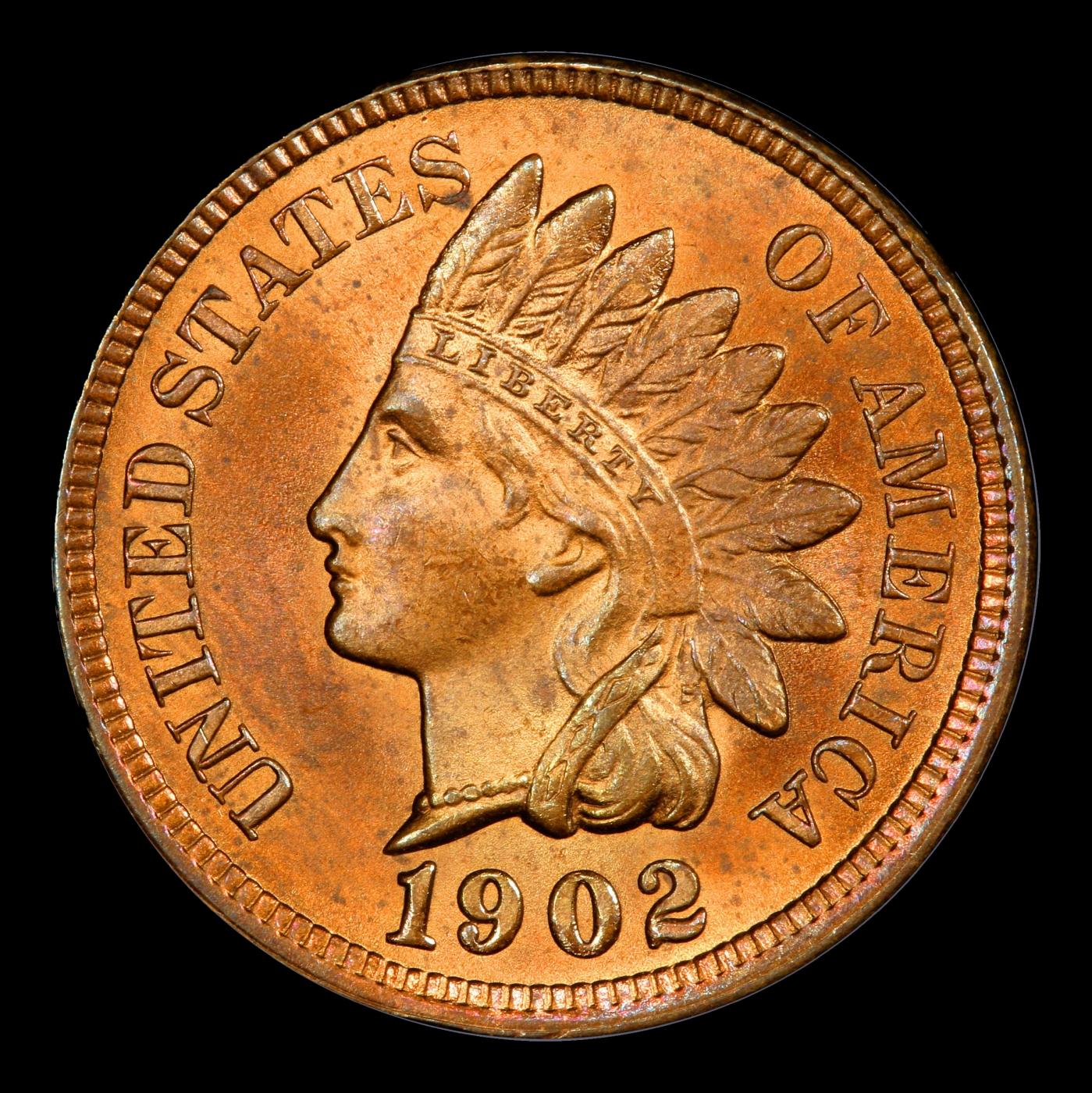 1902 Indian Cent . 1c Grades GEM Unc RB