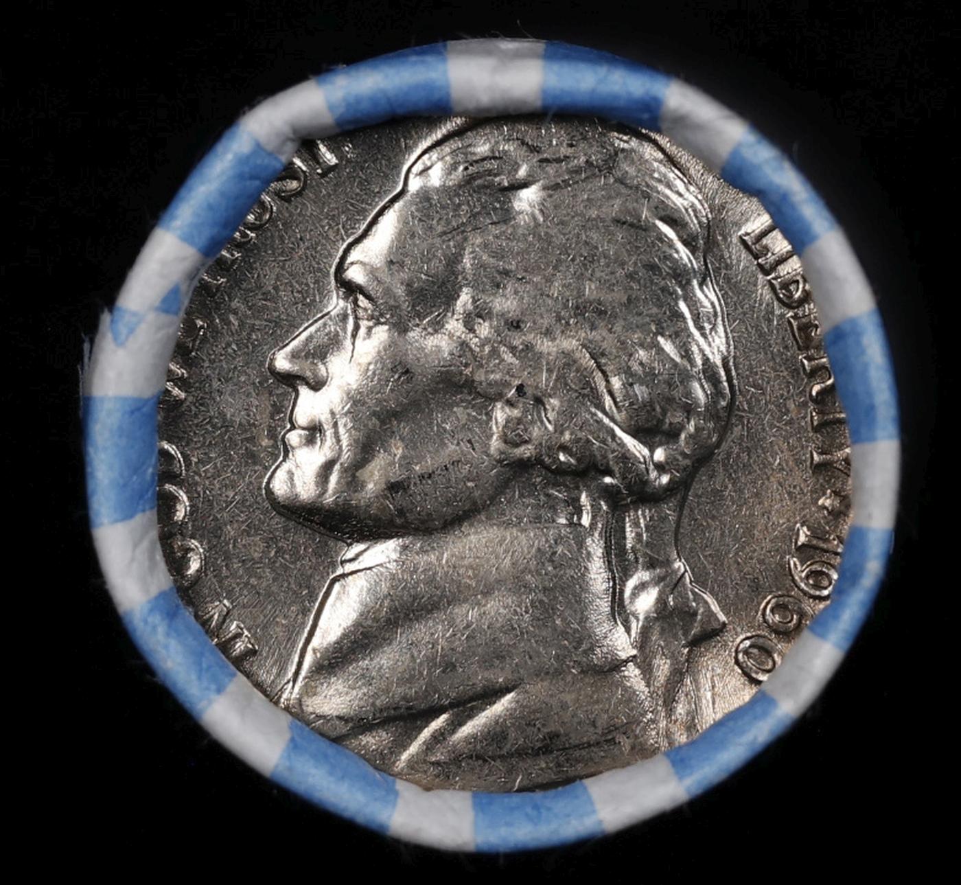 BU Shotgun Jefferson 5c roll, 1960-p 40 pcs Bank $2 Nickel Wrapper