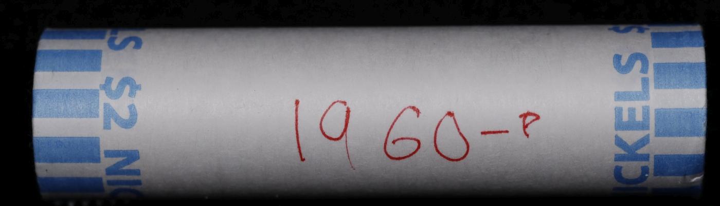 BU Shotgun Jefferson 5c roll, 1960-p 40 pcs Bank $2 Nickel Wrapper