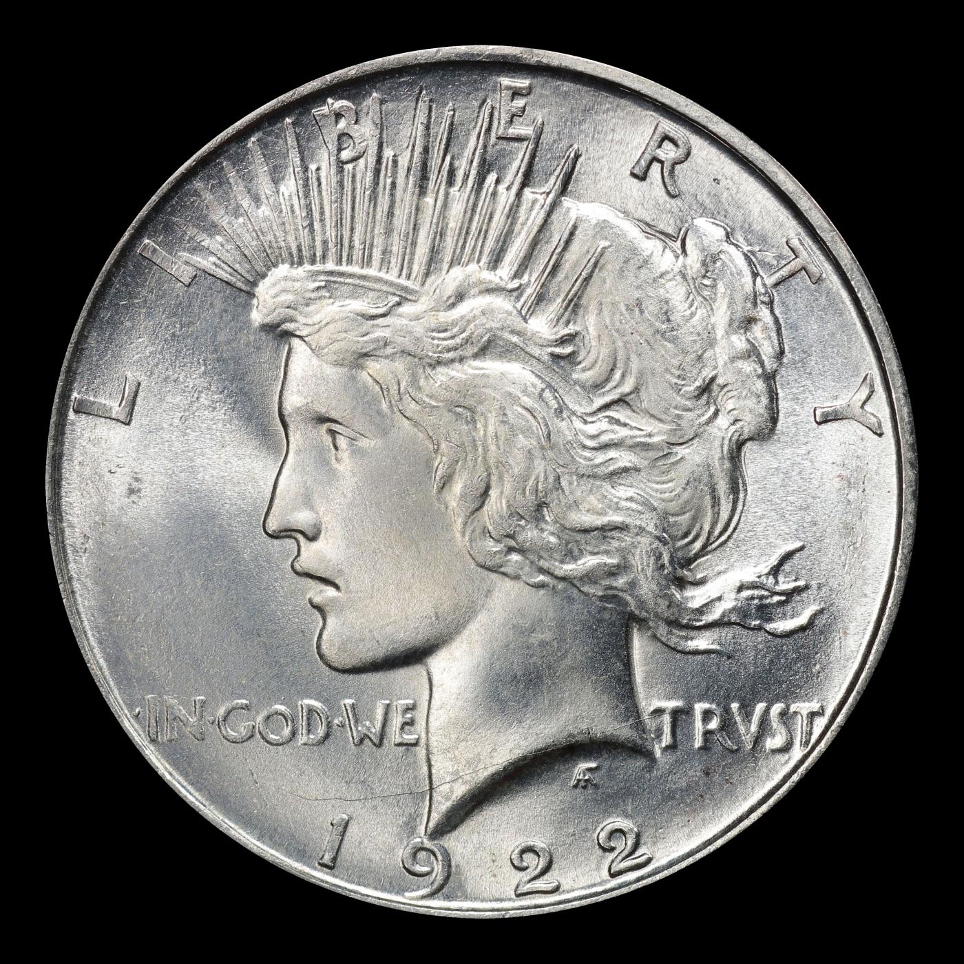 1922-d Peace Dollar Near Top Pop $1 ms66+ SEGS