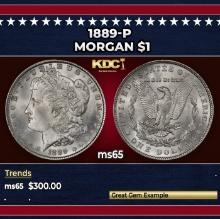 1889-p Morgan Dollar $1 Grades GEM Unc