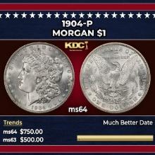 1904-p Morgan Dollar $1 Grades Choice Unc