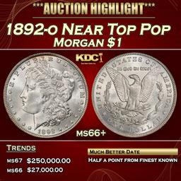 1892-o Morgan Dollar Near Top Pop $1 ms66+ SEGS