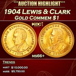 1904 Lewis & Clark Gold Commem Dollar 1 ms66+ SEGS
