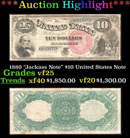 1880 $10 United States Note "Jackass Note" Grades vf+