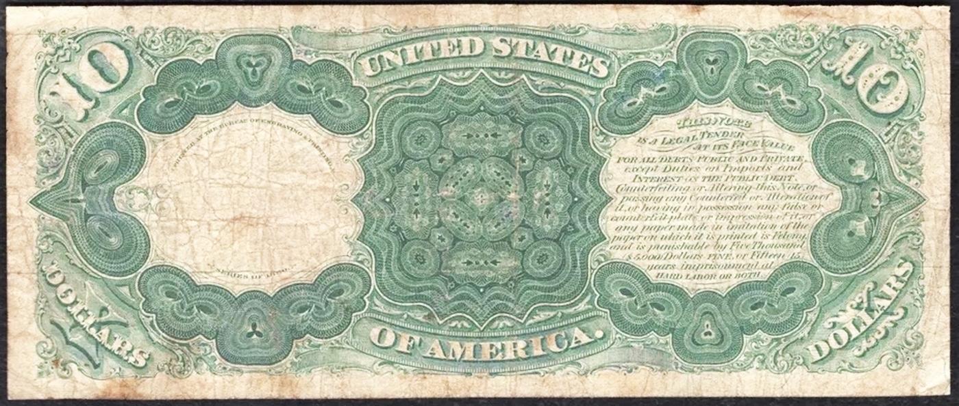 1880 $10 United States Note "Jackass Note" Grades vf+