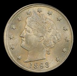 1893 Liberty Nickel TOP POP! 5c ms67 SEGS