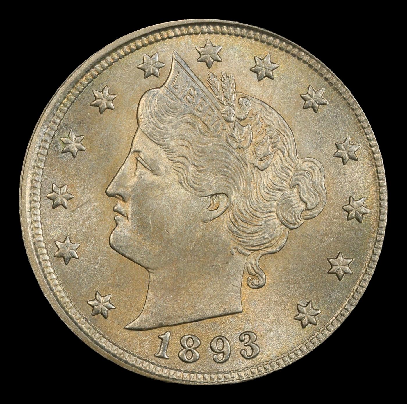 1893 Liberty Nickel TOP POP! 5c ms67 SEGS
