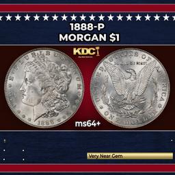 1888-p Morgan Dollar $1 Grades ms64+