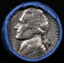 BU Shotgun Jefferson 5c roll, 1962-p 40 pcs Bank $2 Nickel Wrapper