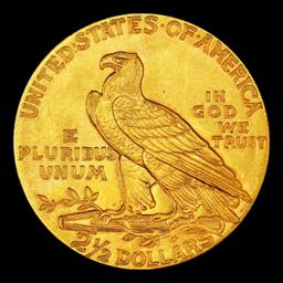 1911-p Gold Indian Quarter Eagle Near Top Pop! $2 1/2 ms65+ SEGS