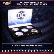 5x 1oz Silver Round DC Superhero Justice League Set, Green Lantern, Flash, Aquaman, Superman, Wonder