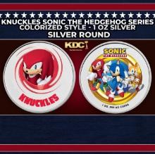 Knuckles Sonic The Hedgehog Series Colorized Style - 1 oz Silver Round Round