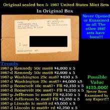Original sealed box 5- 1987 United States Mint Sets