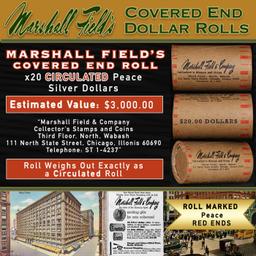CRI- Rare RED Level MARSHALL FIELDS Circ Peace $1 Roll 20