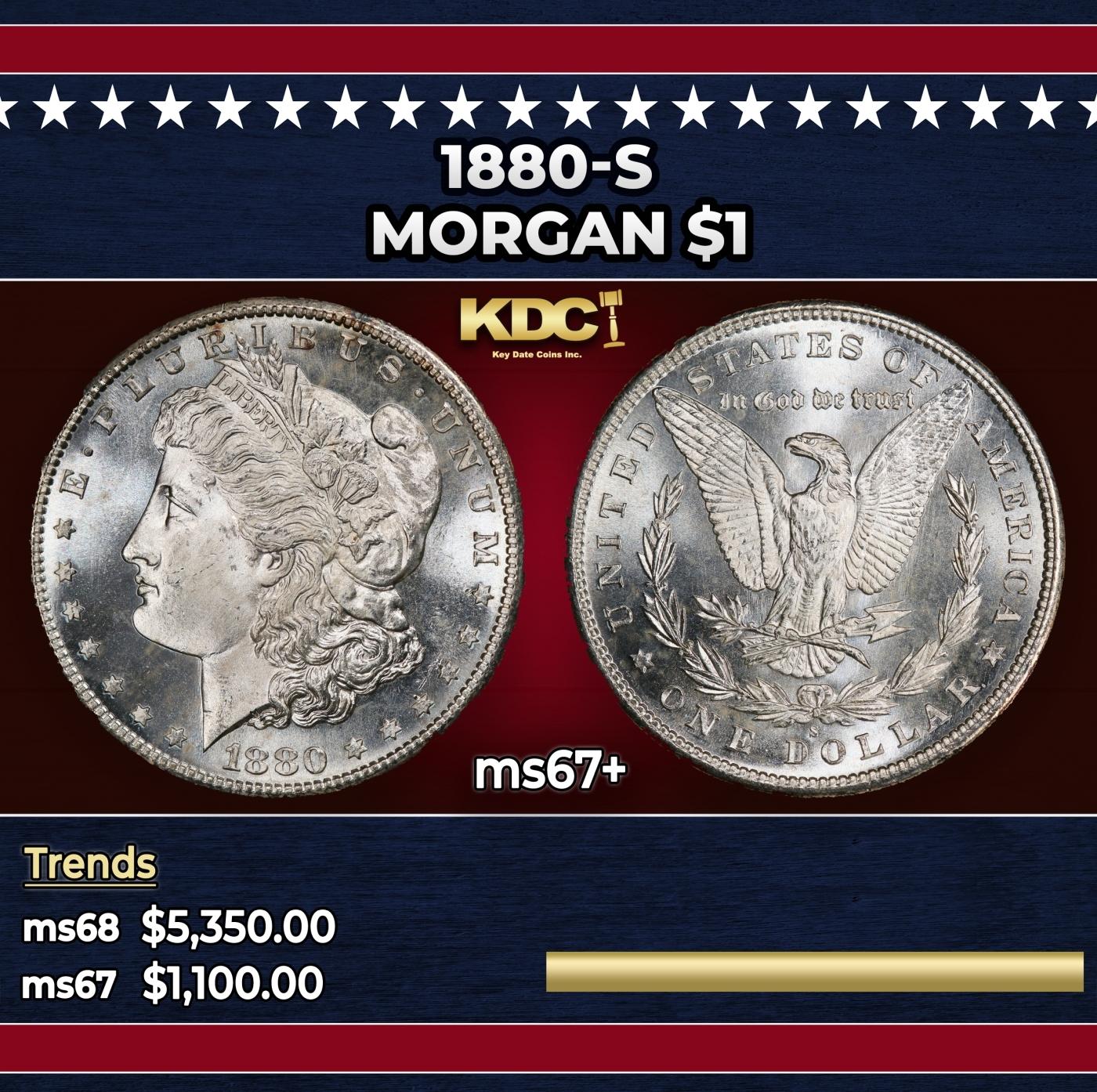 1880-s Morgan Dollar $1 ms67+ SEGS