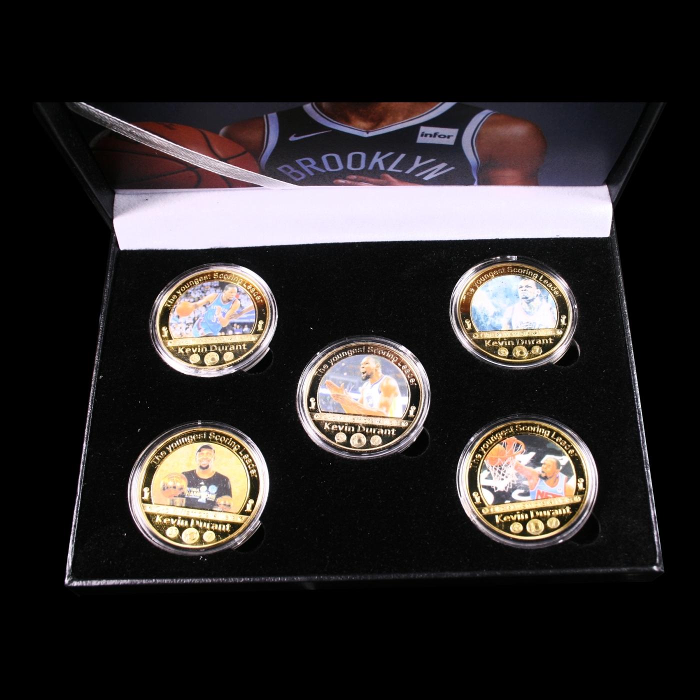 5 Coin Kevin Durant Gold Plated Round Collection