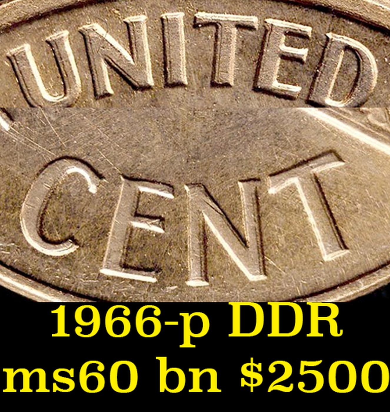 BU Shotgun Lincoln 1c roll, 1966-p 50 pcs Bank Wrapper 50c