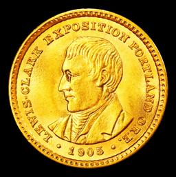 1905 Lewis & Clark Gold Commem Dollar Near Top Pop! 1 ms66+ SEGS