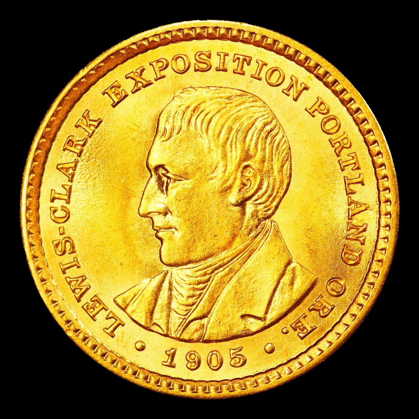 1905 Lewis & Clark Gold Commem Dollar Near Top Pop! 1 ms66+ SEGS