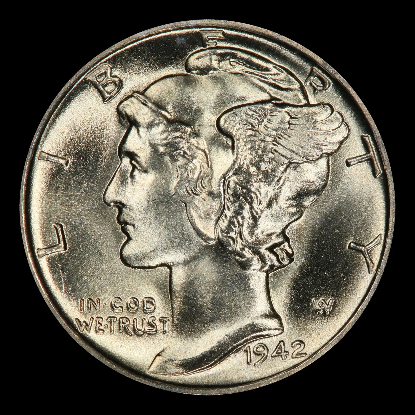 1942-s Mercury Dime Near Top Pop! 10c ms67+ fsb SEGS