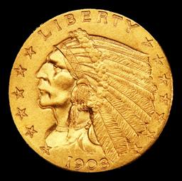 1908-p Gold Indian Quarter Eagle $2 1/2 ms64+ SEGS