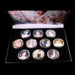 10 Coin Queen Elizabth II Gold Plated Round Collection