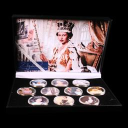 10 Coin Queen Elizabth II Gold Plated Round Collection