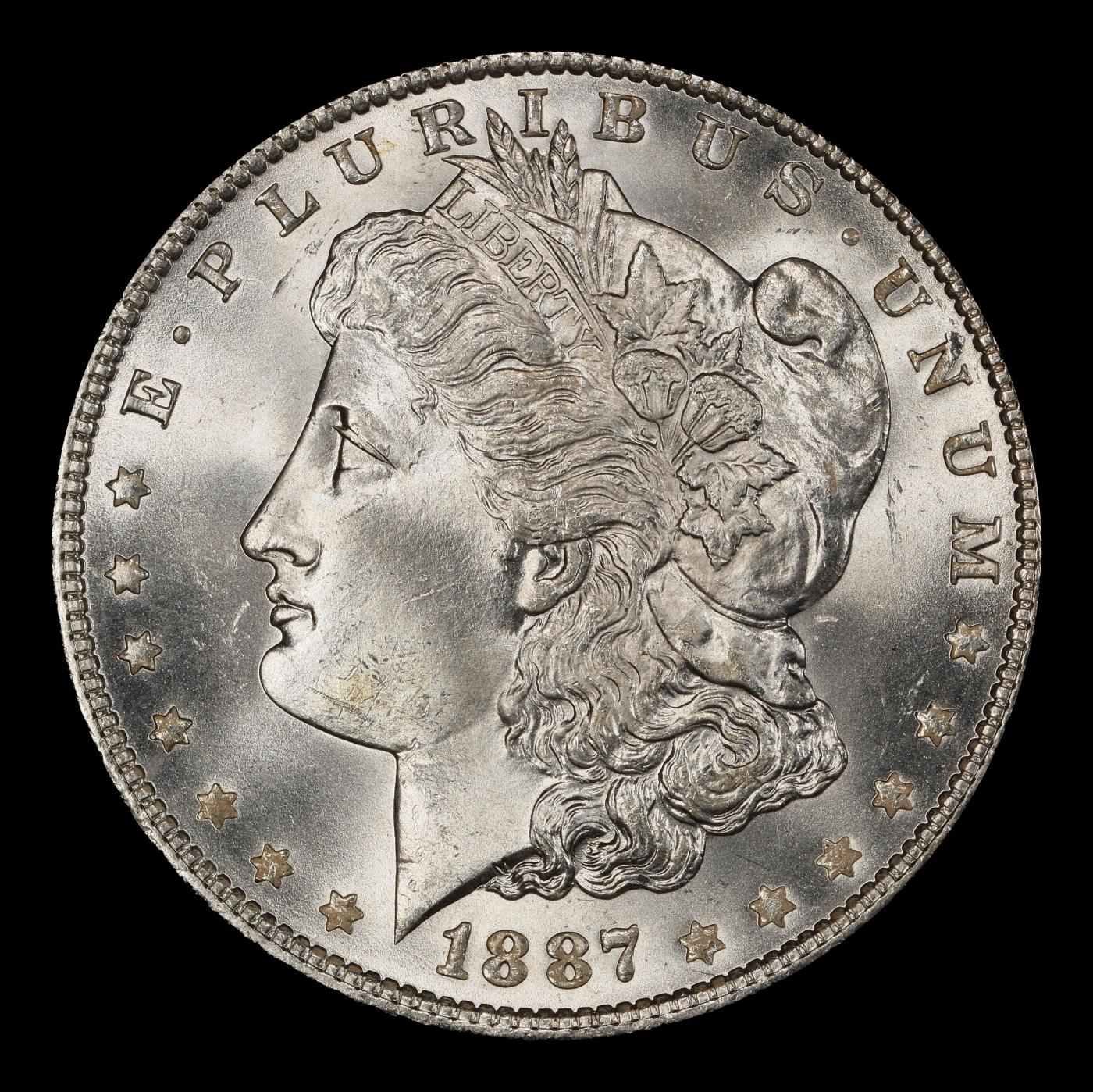 1887-p Morgan Dollar $1 Grades ms66