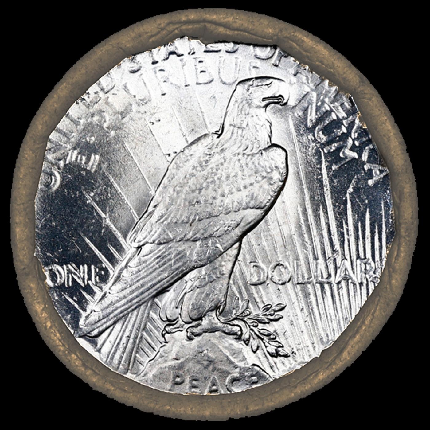 CCX- Uncirculated Peace Dollar 10 Coin Roll SEARS 1921/'P' Rev End