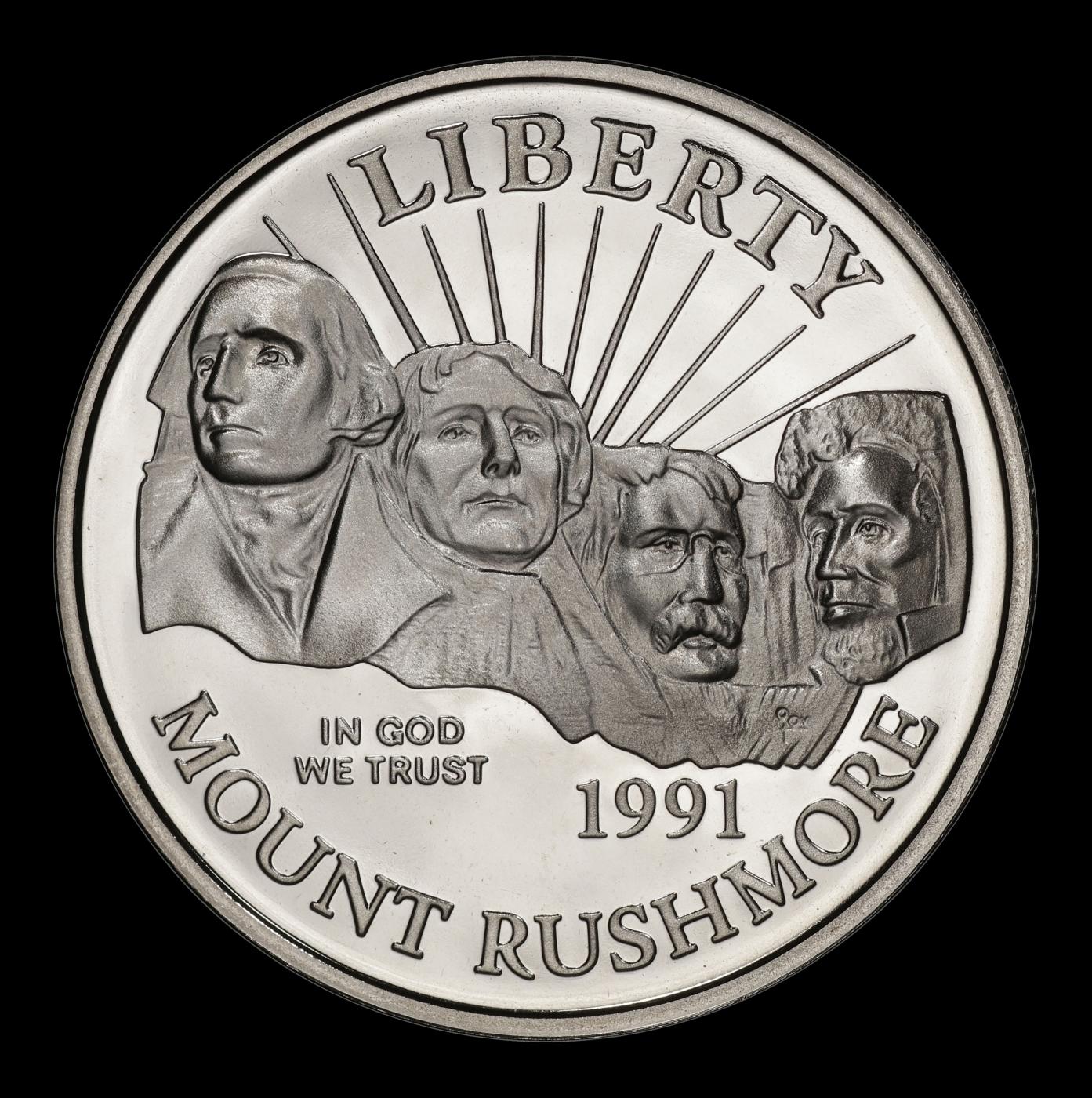 1991-s Mount Rushmore Proof Modern Commem Half Dollar 50c pr70 dcam SEGS