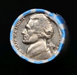 BU Shotgun Jefferson 5c roll, 1959-p 40 pcs Bank $2 Nickel Wrapper