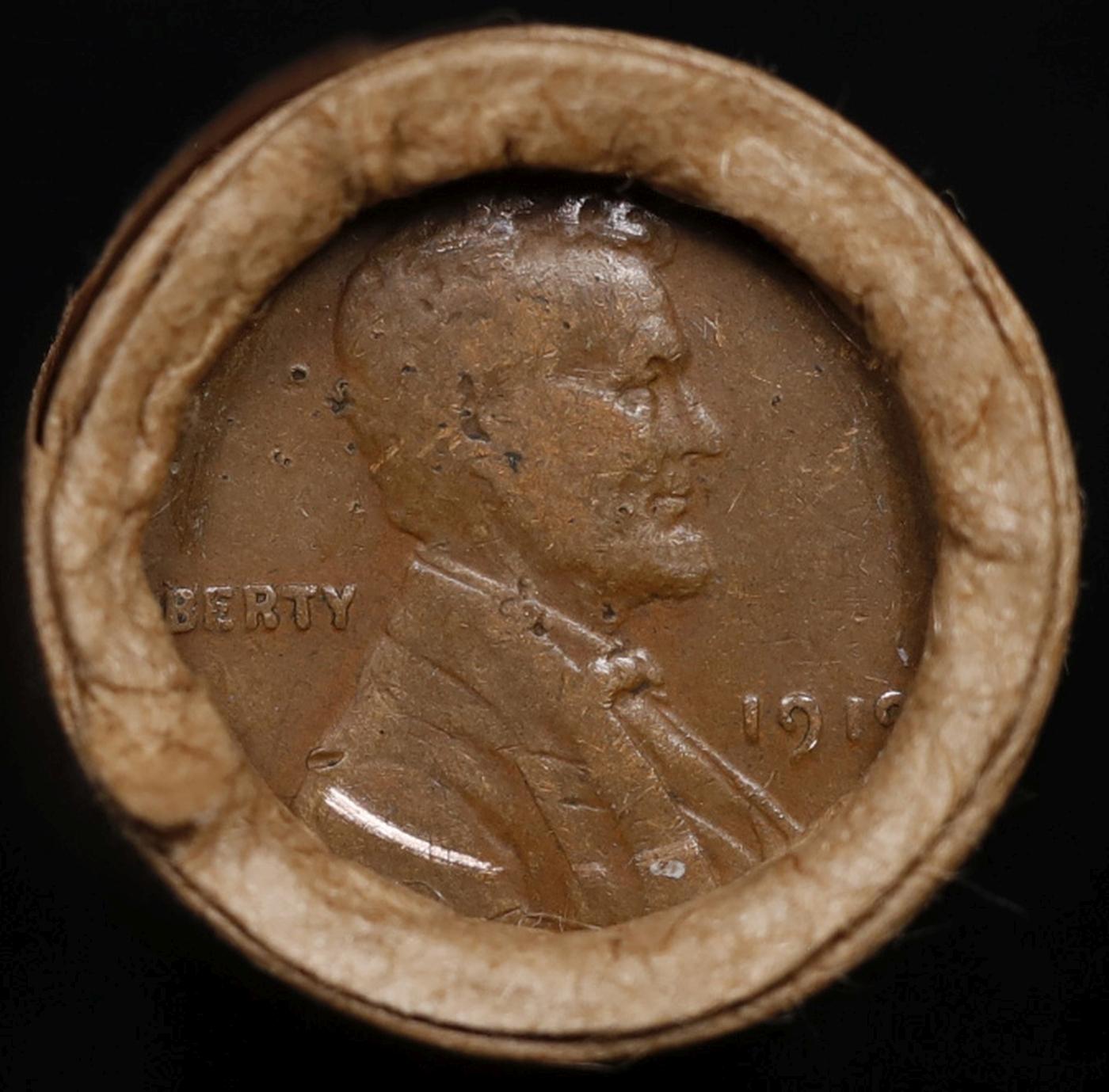 Lincoln Wheat Cent 1c Mixed Roll Orig Brandt McDonalds Wrapper, 1919-p end, Indian other end