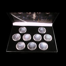 9 Coin Game of Thrones Silver Plated Round Collection