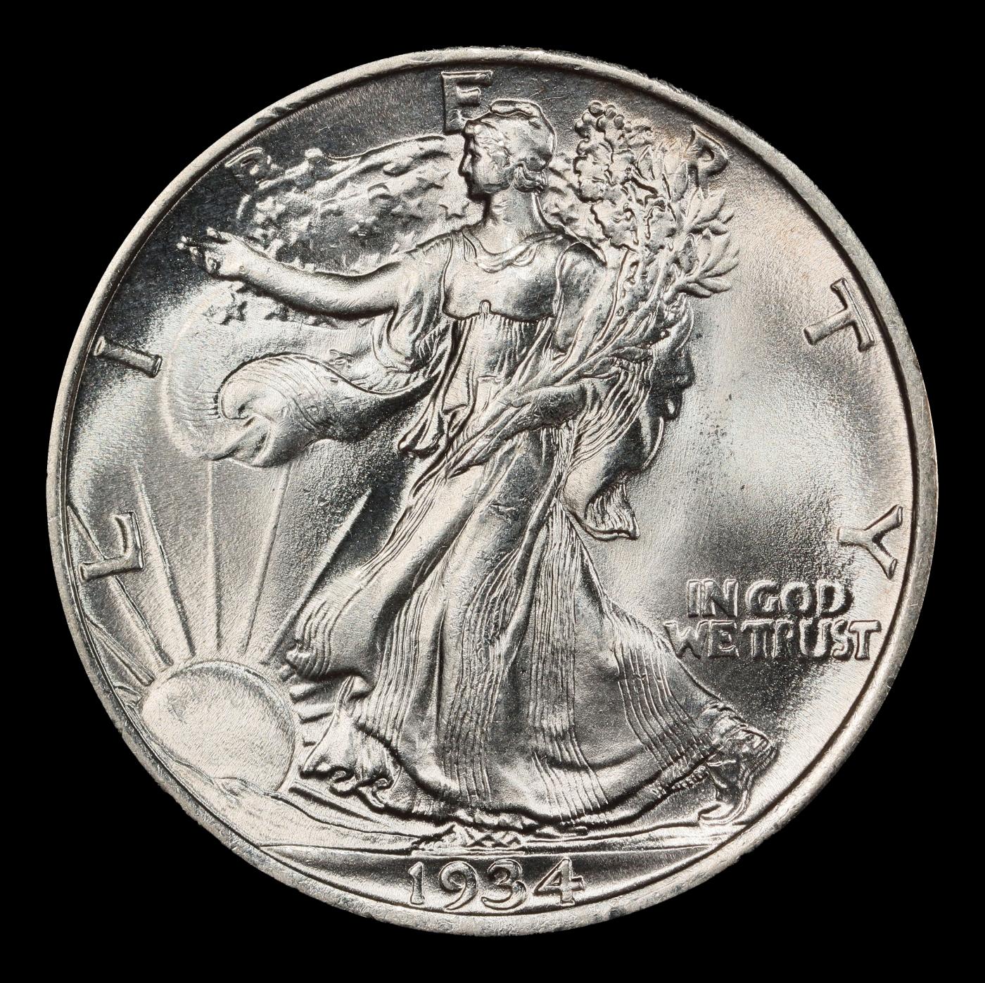1934-p Walking Liberty Half Dollar 50c Grades ms66