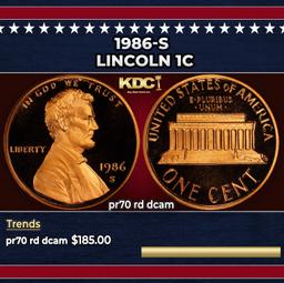 1986-s Proof Lincoln Cent 1c pr70 rd dcam SEGS