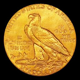 1908-p Gold Indian Quarter Eagle Near Top Pop! $2 1/2 ms66 USCG
