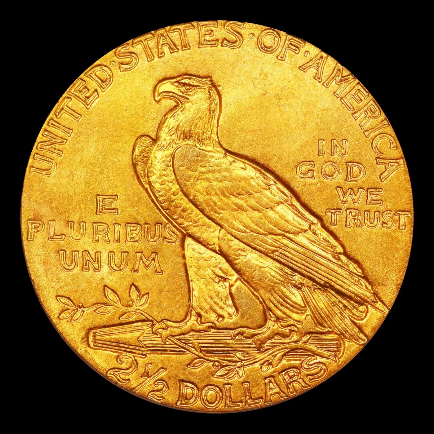 1908-p Gold Indian Quarter Eagle Near Top Pop! $2 1/2 ms66 USCG